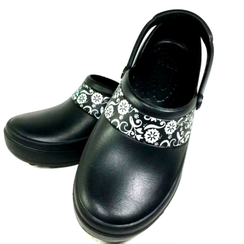 Black and White Women's Clogs